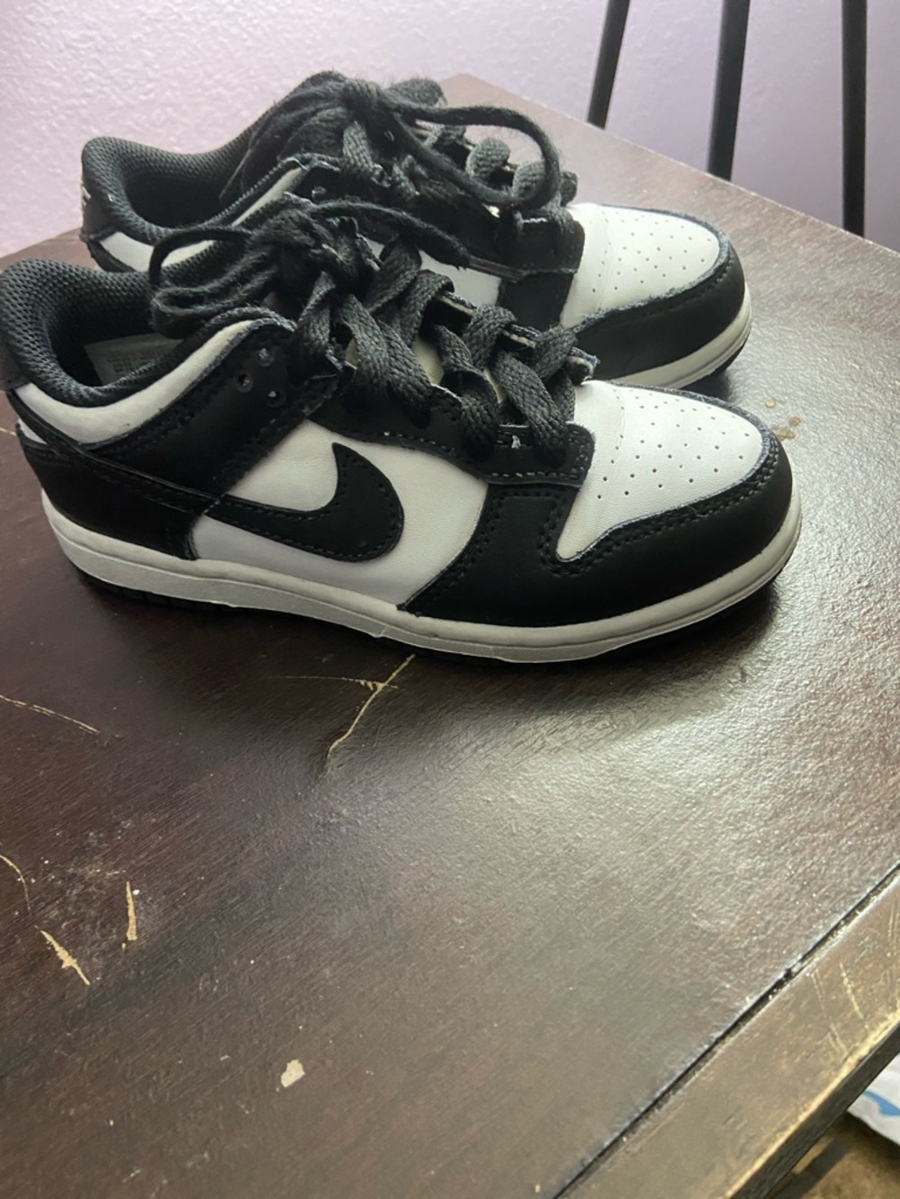 Nike Kids Black and White Low-Top Sneakers